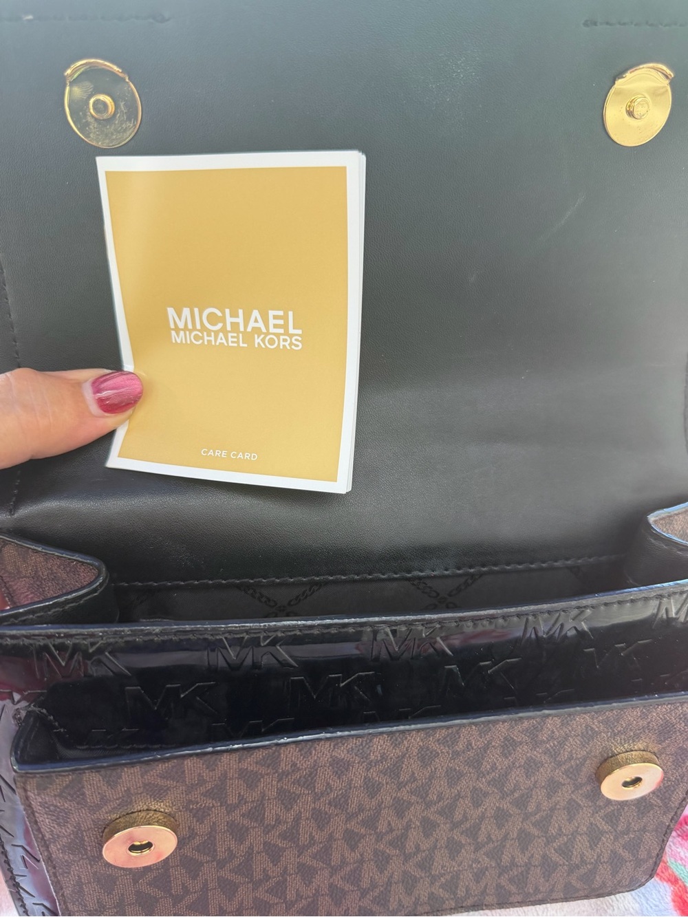 Michael Kors Black Glossy Large Heather Shoulder or Crossbody - Picture 10 of 11